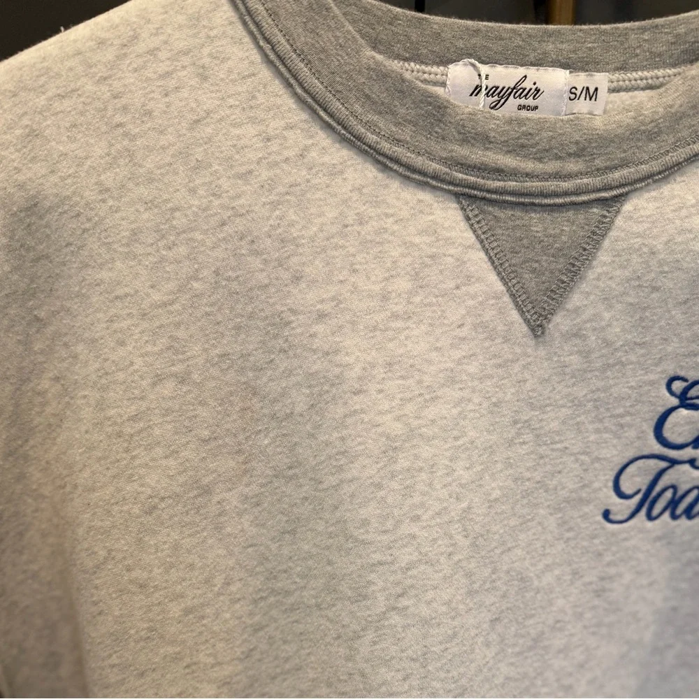 Mayfair 'Enjoy Today' Cream & Gray Graphic Sweatshirt - Picture 7 of 7